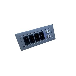 Régua De Tomadas Para Mesa 4 Elétrica 1 RJ45 1 Hdmi