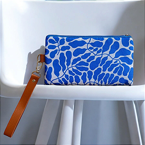 Bolsa de mão folhagem azul