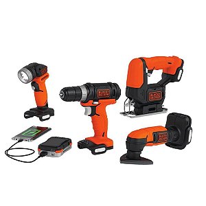 Jogo De Ferramentas Sem Fio GOPAK BDCK502C1 12V: 4EM1 BLACK+DECKER