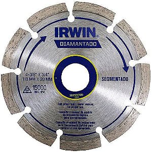 Disco de Corte Diamantado Segmentado 110 x 20mm IRWIN13892