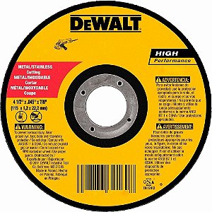 Disco Abrasivo para Corte 4-1/2 - DEWALT-DW8062 Caixa com 25 peças