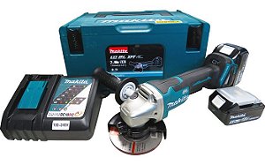 Esmerilhadeira Angular 4 1/2 Com 2 Baterias e Carregador - DGA458RTJ - Makita