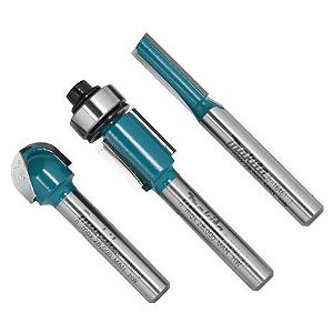 Jogo de Fresas 1/4" C/ 3 Peças - D-16461 - Makita