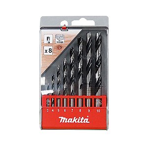 Broca p/ Madeira 3-10mm Três Pontas (8 Peças) - D-57227 - Makita