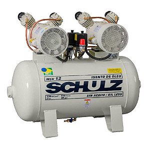 Compressor de Ar MSV 12/100L 220V 60HZ Odontológico Isento de Óleo - 920.8042-0 - Schulz
