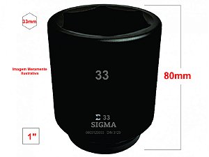 Soquete de Impacto Longo 1 Polegada 33MM Preto - 0603123033 - SIGMA TOOLS