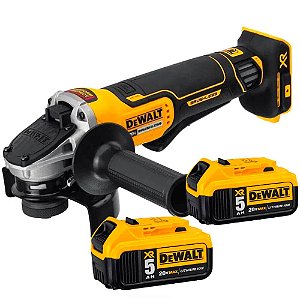 Esmerilhadeira Angular 4'' 1/2'' 220V + 2 Bateria 20V LI-ION - DCG413P2-B2 - DeWalt