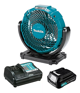 Ventilador De Mesa DOM 18 CM 12V Verde, Com 1 Carregador e Com 1 Bateria (CXT) - KIT-CF101DZ - Makita