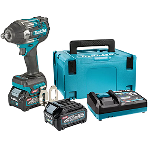 Chave de Impacto 1/2" 12,7MM 40V a Bateria + Carregador + 2 Baterias + Maleta - TW007GD201 Makita