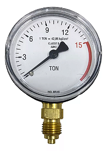 Manômetro 1/4" 15 Toneladas Vertical Sem Glicerina - 9007 MARCON