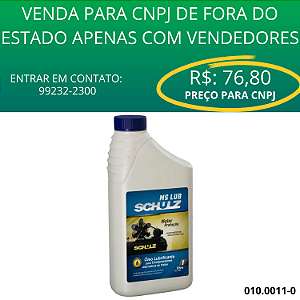 OLEO LUB MINERAL SCHULZ  ( 1 LT) - 200H - PISTAO - MS LUB