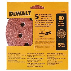Disco Lixa Lâmina 5" GR80 Com 5 Unidades - DW4301X DEWALT