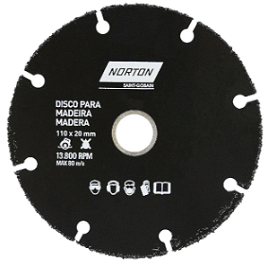 DISCO PARA MADEIRA 110X20MM - NORTON
