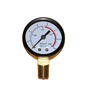 MANOMETRO 1/4 - 200 LBS -  VERTICAL - S/ GLICERINA