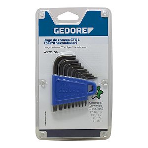 JOGO DE CHAVE L TORX 43TX-09 T7-T40 C/9PCS - GEDORE