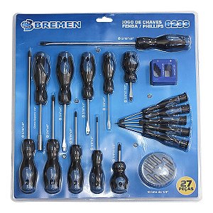 CHAVE DE FENDA E PHILLIPS ( JG C/ 27PCS ) - BREMEN