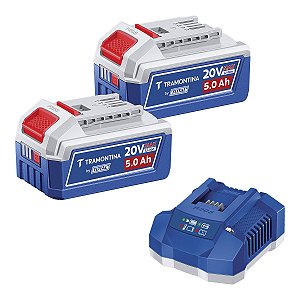 KIT BATERIA/CARREGADOR 20V C/ 2BAT 5AH TRAMONTINA TOTAL