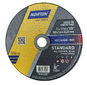 DISCO DE CORTE INOX STANDARD 7X1/16X7/8  - NORTON