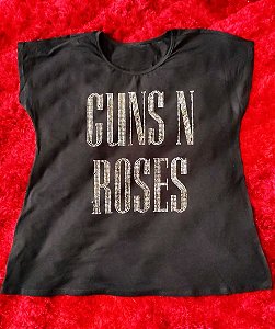 Blusa Feminina Strass Guns N Roses
