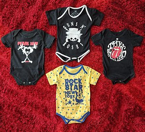 Body Bebê Rock Banda - Tamanho M - Modelos Variados