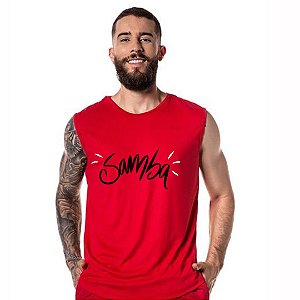 T-SHIRT VERMELHA S/ MANGA SAMBA
