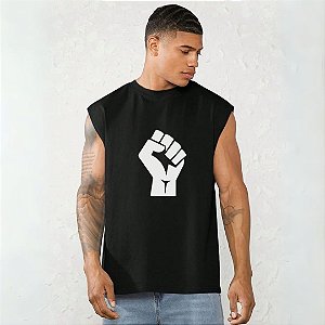 T-SHIRT PRETA S/ MANGA PUNHO CERRADO