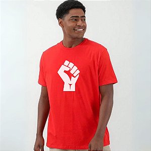 T-SHIRT VERMELHA PUNHO CERRADO