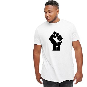 T-SHIRT BRANCA PUNHO CERRADO