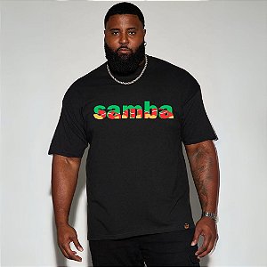 T-SHIRT PRETA SAMBA COLORS