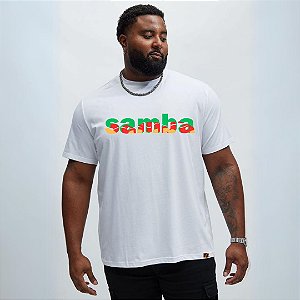 T-SHIRT BRANCA SAMBA COLORS
