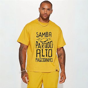 T-SHIRT AMARELA SAMBA PARTIDO ALTO  PAGODINHO