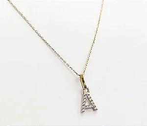 Corrente Com Pingente De Letra Cravejado Em Ouro 18K