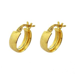 Brinco Argola Lisa Pequena Em Ouro 18k