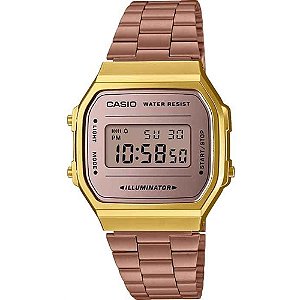 Relógio Casio Vintage Rosê e Dourado A168WECM-5DF