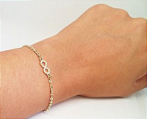 Pulseira Bailarina Com Infinito Ouro 18k