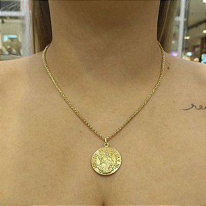 Corrente Palmeira Com Pingente São Bento Em Ouro 18k