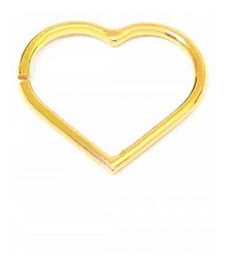 Piercing De Orelha Coração Em Ouro 18k Cartilagem