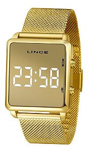 Relógio Lince Digital Led Dourado Mdg4619l Bxkx