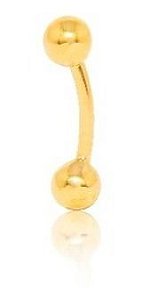 Piercing Para Sobrancelha Bola Em Ouro 18k