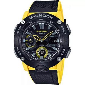 Relógio Casio G-Shock Preto e Amarelo GA-2000-1A9DR