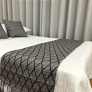 Peseira para Cama Roma Preto 0,45m x 2,10m