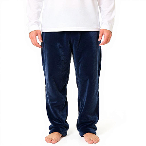 Pijama Quentinho em Fleece Microfibra Macio PP ao G Azul