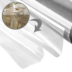 Toalha de Mesa PVC Transparente Plástica Cristal Impermeável Tamanho Variados