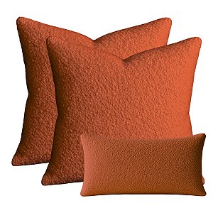 Kit 2 Capas Almofada 50x50cm + 1 Capas 30x50cm Decorativa Luxo Zíper Invisível