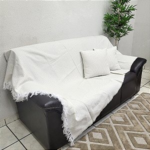 Manta Decorativa Xale Sofá Luxo 2,10x1,40 Jacquard Caribe + 2 Capas de Almofada