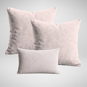 Kit 2 Capas de Almofadas 50x50 + 1 Capa 30x50cm Decorativa Suede Premium Glamour