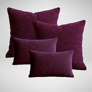 Jogo 2 Capas para Almofadas 50x50cm + 2 Capa 50x30cm Decorativa Suede Glamour