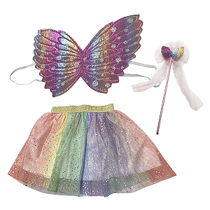 Fantasia Fada Borboleta Infantil Kit 3pçs
