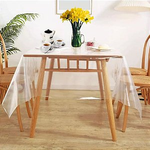 Kit Toalhas de Mesa Plástico PVC Transparente Cristal Impermeável 70 x 70cm Buffet Bar