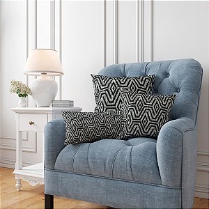 Kit Capas Almofadas Decorativa Com Zíper em Jacquard 2 Peças 45x45 + 2 Peça 30x50